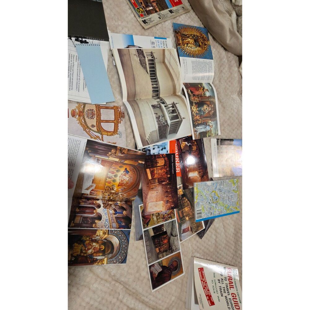 EU Travel Ephemera Lot Souvenir Guides, Postcards Maps (Germany, Athens, Zagreb)